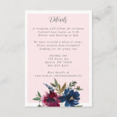 Bezauberter Garten Pink Blush Burgundy Marine Begleitkarte (Vorderseite)