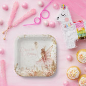 Bezauberter Geburtstag von Gold und Rosa Fee Pappteller (Party)