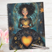 Bezauberter Glow Black and Gold Heart Planner Planer
