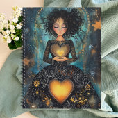 Bezauberter Glow Black and Gold Heart Planner Planer