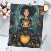 Bezauberter Glow Black and Gold Heart Planner Planer