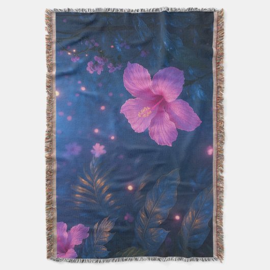 Bezauberter Hibiskus Dreamscape Decke (Vorderseite Vertikal)