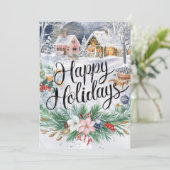 Bezauberter kleiner Guss Winter Feiertagskarte (Stehend Vorderseite)