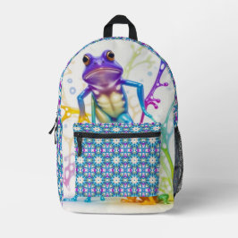 Bezauberter, lebendiger Tanzfrosch mit großem Must Bedruckter Rucksack