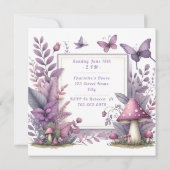 Bezauberter Lila Frischgarten - Geburtstag Einladung (Rückseite)