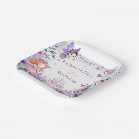 Bezauberter Lila Frischgarten - Geburtstag Pappteller (Gewinkelt)