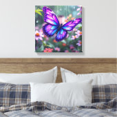 Bezauberter Lila Schmetterlingsgarten Leinwanddruck (Insitu (Schlafzimmer))