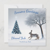 Bezauberter Mittelwinterhase: Personalisierte Ruhe Feiertagskarte (Vorderseite)