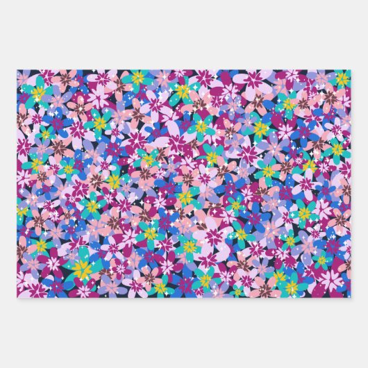 Bezauberter Mitternachtssommer Botanischer Garten Geschenkpapier Set (Vorderseite 3)