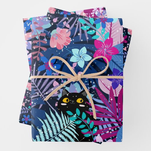 Bezauberter Mitternachtssommer Botanischer Garten Geschenkpapier Set (Beispiel)