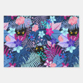 Bezauberter Mitternachtssommer Botanischer Garten Geschenkpapier Set (Vorderseite)