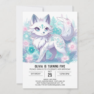 Bezauberter, moderner Wolf Digital Geburtstag Einladung