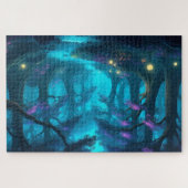 Bezauberter Mondwald - Mystischer Glühstrom Puzzle (Horizontal)