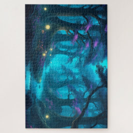 Bezauberter Mondwald - Mystischer Glühstrom Puzzle