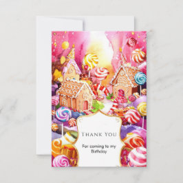 Bezauberter Niedlicher Candyland Geburtstag Dankeskarte