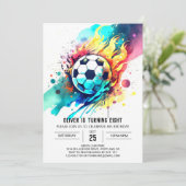 Bezauberter Online-Fußball zum Geburtstag Einladung (Stehend Vorderseite)