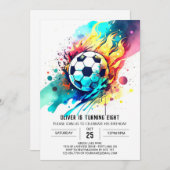 Bezauberter Online-Fußball zum Geburtstag Einladung (Vorne/Hinten)