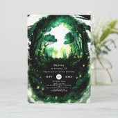 Bezauberter Pastel Woodland Geburtstag Einladung (Stehend Vorderseite)