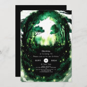 Bezauberter Pastel Woodland Geburtstag Einladung (Vorne/Hinten)