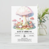 Bezauberter Pilzfantasy Geburtstag Einladung (Stehend Vorderseite)