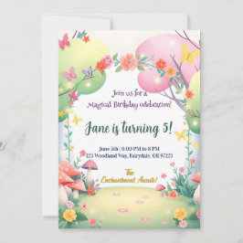 Bezauberter Pilzwald zum Geburtstag Einladung