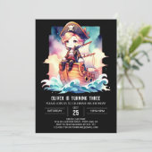 Bezauberter Piratengeburt Einladung (Stehend Vorderseite)