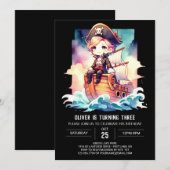 Bezauberter Piratengeburt Einladung (Vorne/Hinten)