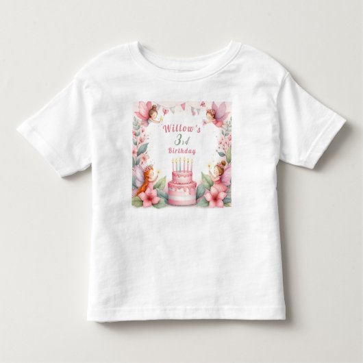 Bezauberter Rosa Feengarten - Geburtstag Kleinkind T-shirt (Vorderseite)