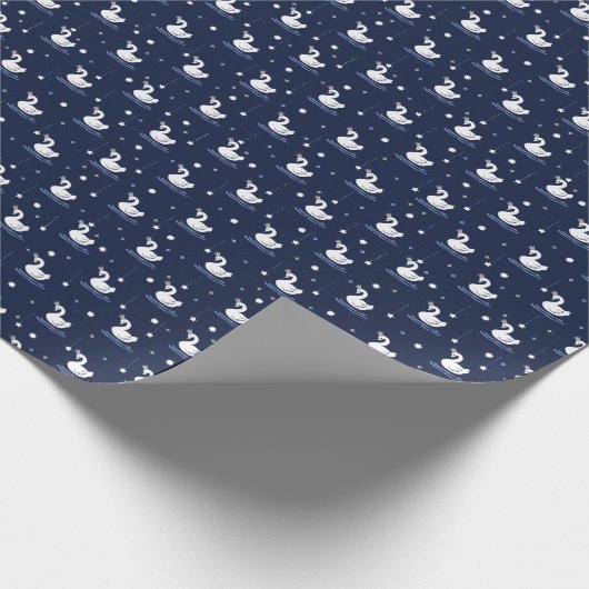 Bezauberter See - Graceful Swan Muster Design Geschenkpapier (Ecke)