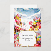 Bezauberter Sprinkle Candyland Geburtstag Dankeskarte (Vorne/Hinten)