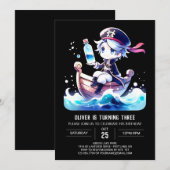 Bezauberter Template Pirate Geburtstag Einladung (Vorne/Hinten)