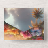 Bezauberter tropischer Strand mit zauberhaftem Hib All In One Einladung (Rückseite)