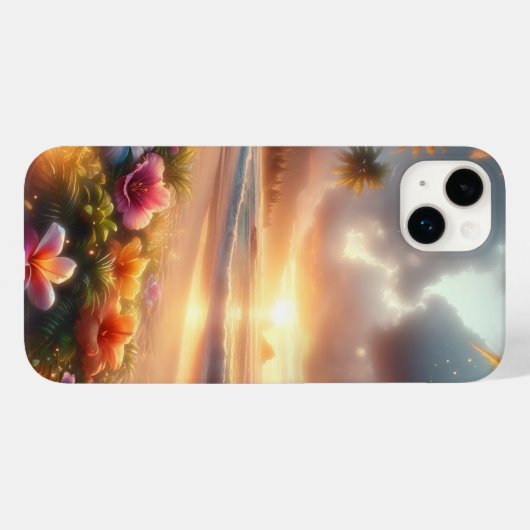 Bezauberter tropischer Strand mit zauberhaftem Hib Case-Mate iPhone Hülle (Rückseite (Horizontal))