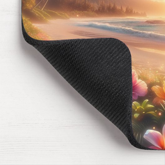 Bezauberter tropischer Strand mit zauberhaftem Hib Mousepad (Ecke)