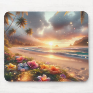 Bezauberter tropischer Strand mit zauberhaftem Hib Mousepad