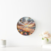 Bezauberter tropischer Strand mit zauberhaftem Hib Runde Wanduhr (Zuhause)