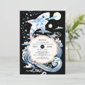 Bezauberter Unterwasser-Kinderhai zum Geburtstag Einladung (Stehend Vorderseite)