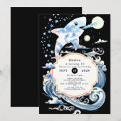 Bezauberter Unterwasser-Kinderhai zum Geburtstag Einladung (Vorne/Hinten)