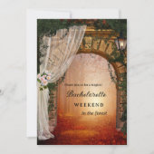 Bezauberter Wald Bachelorette Wochenende Abenteuer Einladung (Vorderseite)