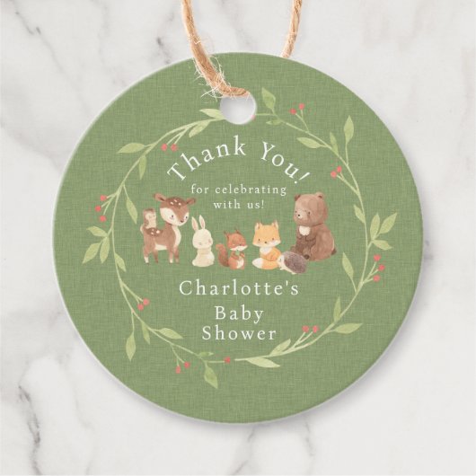 Bezauberter Wald Danke Geschenkanhänger (Vorderseite)