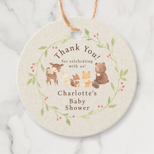 Bezauberter Wald Danke Geschenkanhänger (Vorderseite)