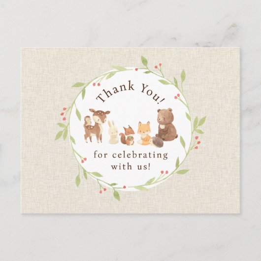 Bezauberter Wald Danke Postkarte (Vorderseite)