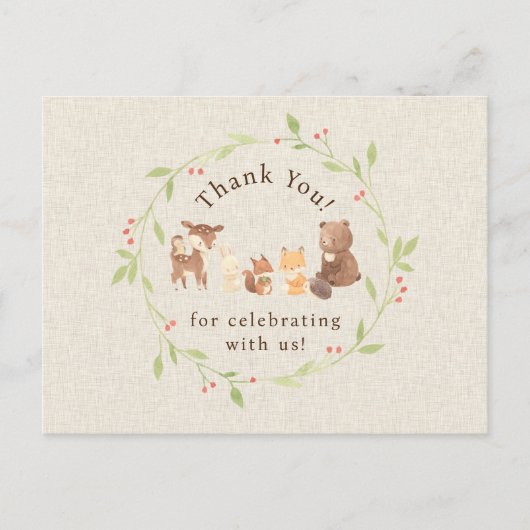 Bezauberter Wald Danke Postkarte (Vorderseite)