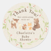 Bezauberter Wald Danke Runder Aufkleber (Vorderseite)