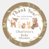 Bezauberter Wald Danke Runder Aufkleber (Vorderseite)