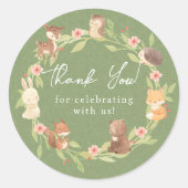 Bezauberter Wald Danke Runder Aufkleber (Vorderseite)