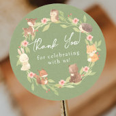 Bezauberter Wald Danke Runder Aufkleber