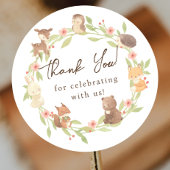 Bezauberter Wald Danke Runder Aufkleber