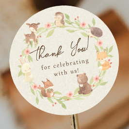 Bezauberter Wald Danke Runder Aufkleber