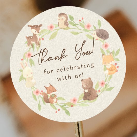 Bezauberter Wald Danke Runder Aufkleber